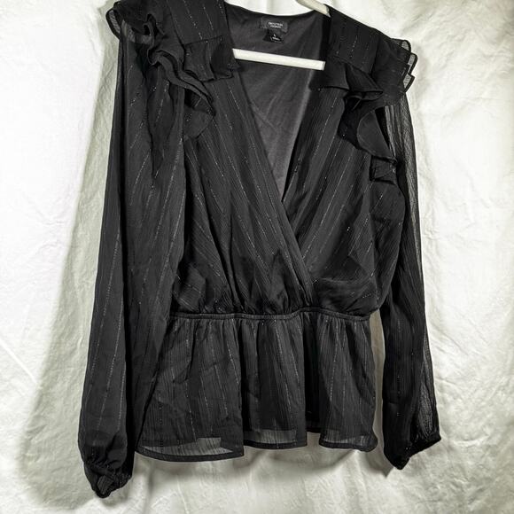 Simply Vera Vera Wang Blouse Size S Whimsygoth Flowy Romantic - Picture 2 of 7